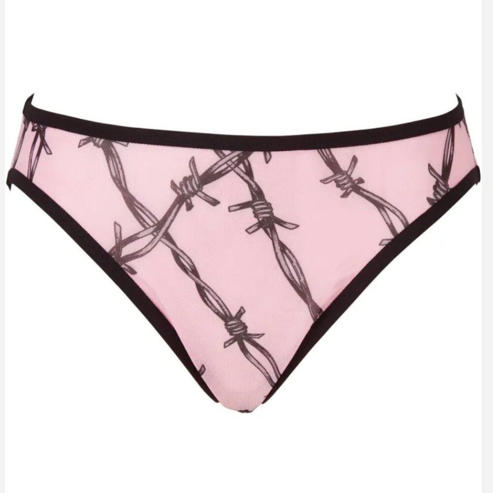 Killstar Plus Size Heartache Pink Barbed Wire Panty 3XL NEW